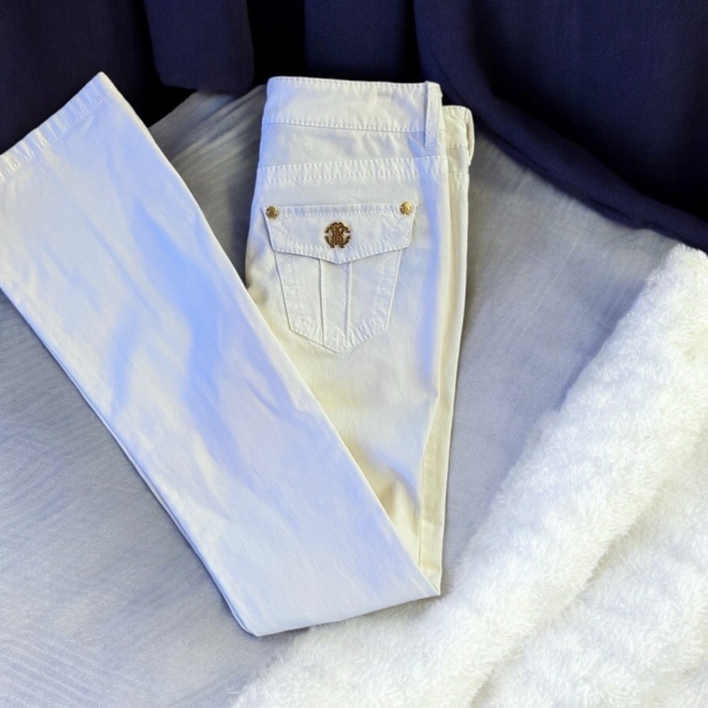 VINTAGE Roberto Cavalli couture jeans Wide legged Boot cut Gorgeous gold accents